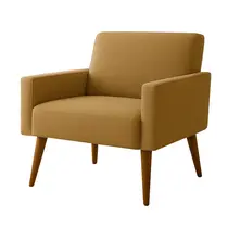 Poltrona Pés Madeira Maciça Veludo Luxe OLM Berlim