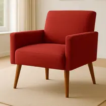 Poltrona Pés Madeira Maciça Veludo Luxe OLM Berlim