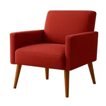 Poltrona Pés Madeira Maciça Veludo Luxe OLM Berlim