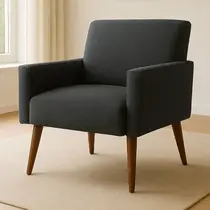 Poltrona Pés Madeira Maciça Veludo Luxe OLM Berlim