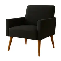 Poltrona Pés Madeira Maciça Veludo Luxe OLM Berlim