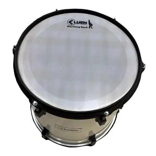 Surdo Marcial Luen 14”x14” de Pele Leitosa com Colete - Branco/Preto