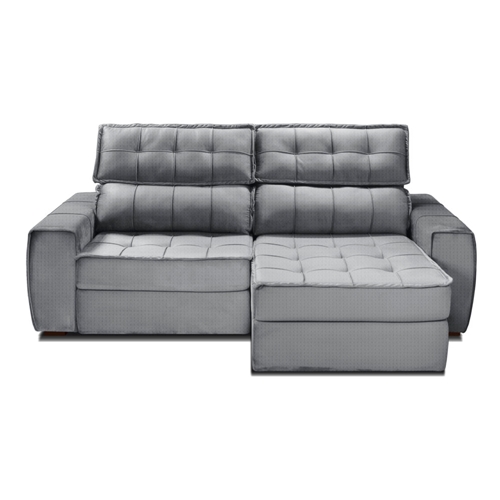 Sofá 3 Lugares 2,53m Retrátil Reclinável Veludo Gralha Schumann