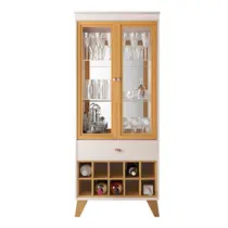 Cristaleira 76cm 2 Portas com Vidro 1 Gaveta com Adega HB Móveis Ópera