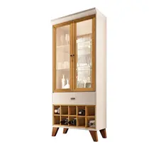 Cristaleira 76cm 2 Portas com Vidro 1 Gaveta com Adega HB Móveis Ópera