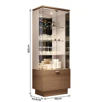 Cristaleira 70cm 2 Portas com Vidro 1 Gaveta com LED HB Móveis Aura