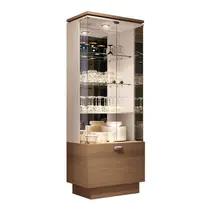 Cristaleira 70cm 2 Portas com Vidro 1 Gaveta com LED HB Móveis Aura