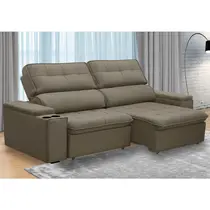 Sofá 2 Lugares 2,1m Retrátil Reclinável Veludo Ferguile Genebra