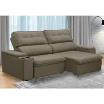 Sofá 2 Lugares 2,1m Retrátil Reclinável Veludo Ferguile Genebra
