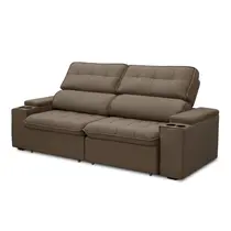 Sofá 3 Lugares 2,3m Retrátil Reclinável Veludo Ferguile Genebra