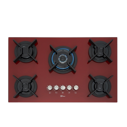 Cooktop 5 Bocas a Gás Fischer TC Infinity Vermelho Biv Schumann