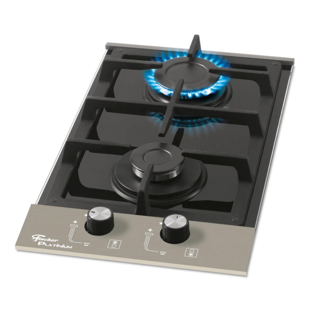 Cooktop 2 Bocas a Gás Fischer TC Platinium Preto Bivol Schumann