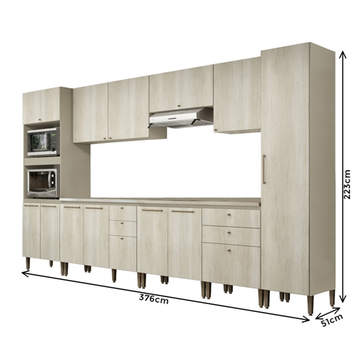 Conjunto Cozinha Modulada Completa THB Lovely 8 Peças - Noce/Bianco -  lojasbecker