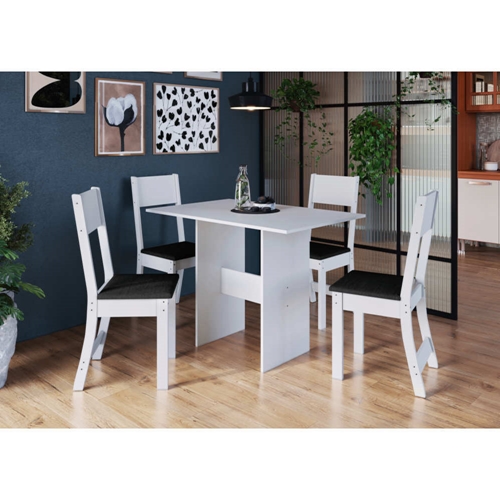 Conjunto Mesa de Jantar e 4 Cadeiras Karla Indekes