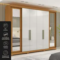 Guarda-Roupa Casal com Espelho 6 Portas 2 Gavetas MX Móveis Bogotá