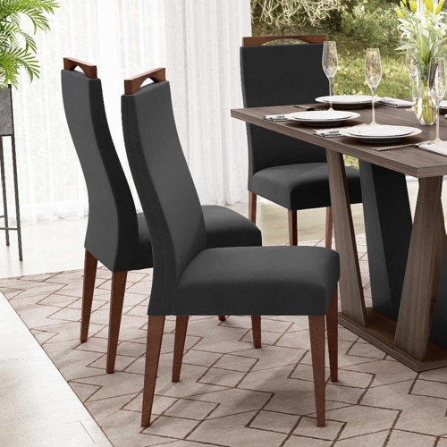 Conjunto Mesa de Jantar Madetal Madri com 6 Cadeiras V