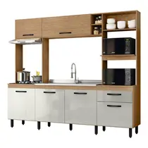 Cozinha Compacta 2,45m 6 Portas e 1 Gaveta MX Móveis Zoe
