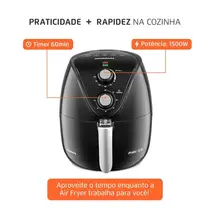 Fritadeira Air Fryer Mondial New Pratic AF-31 3,5 Litros 1500W Preto