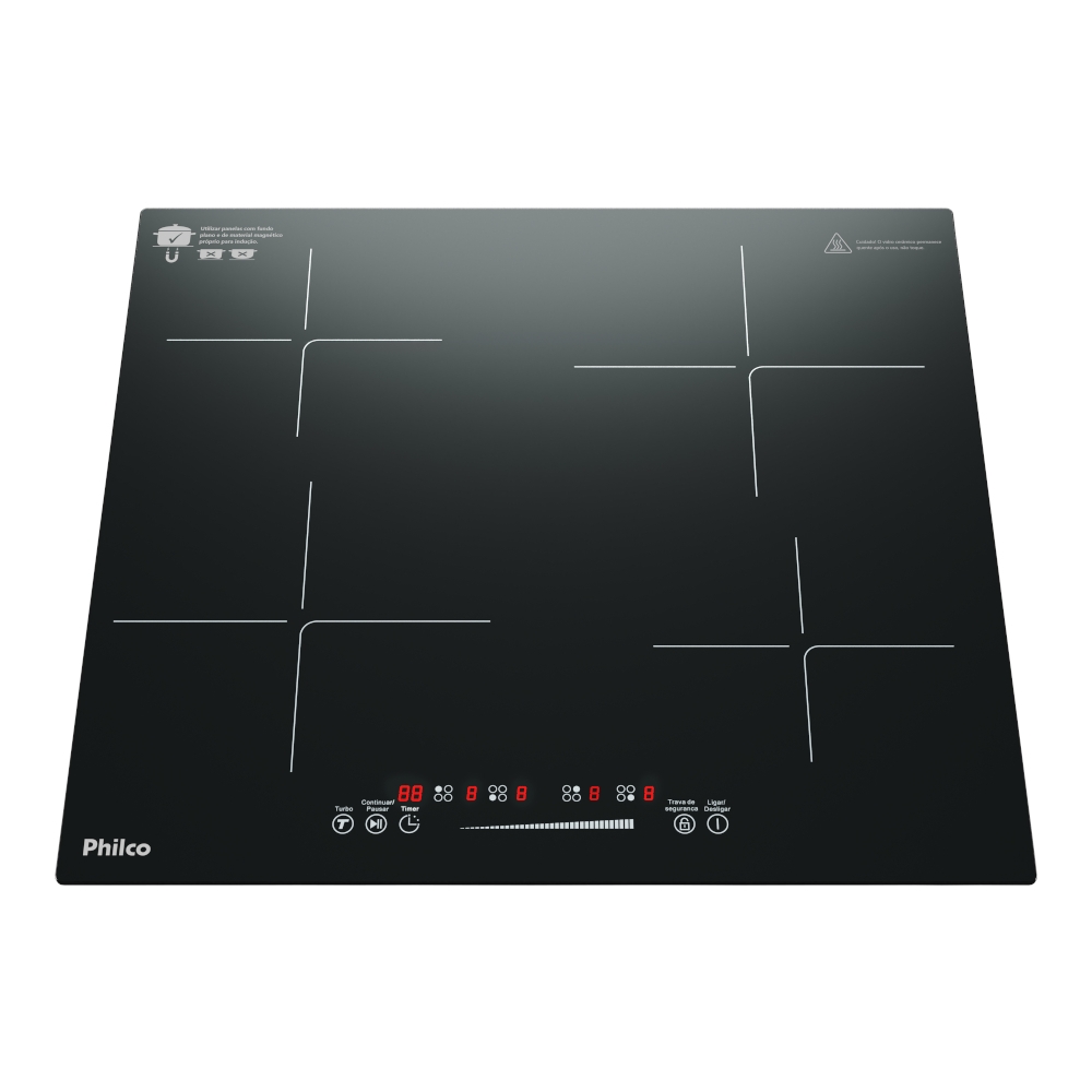 Cooktop 4 Bocas de Indução Philco Turbo Touch PCT40P P Schumann