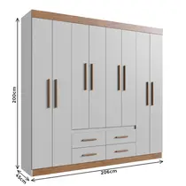 Guarda-Roupa Casal 8 Portas 4 Gavetas 100% MDF Doripel Las Vegas