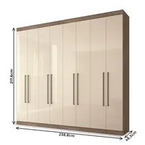 Guarda-Roupa Casal 8 Portas e 4 Gavetas Santos Andirá Havana Master Vip