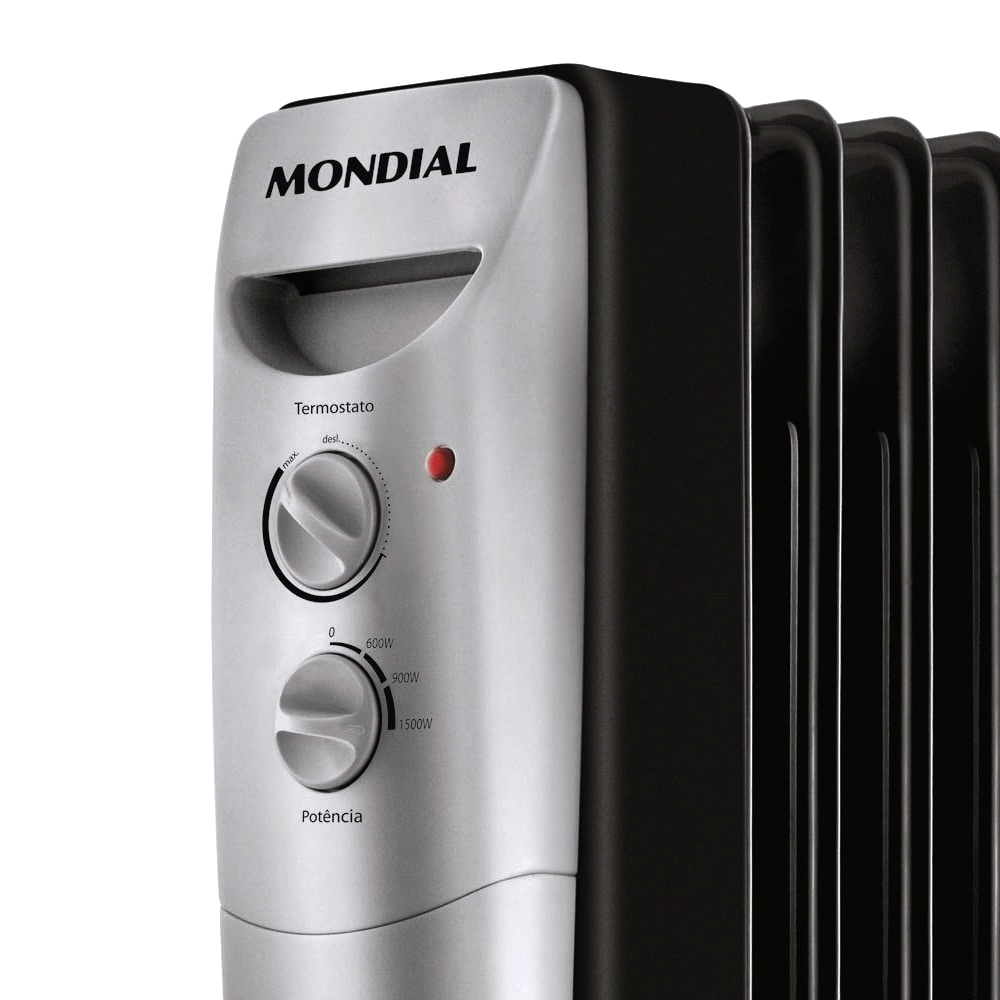 Aquecedor a Óleo Mondial A-06 1500W Preto/Prata | Schumann