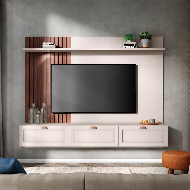 Painel para TV até 65 Polegadas 2m com 3 Portas Colibr | Schumann