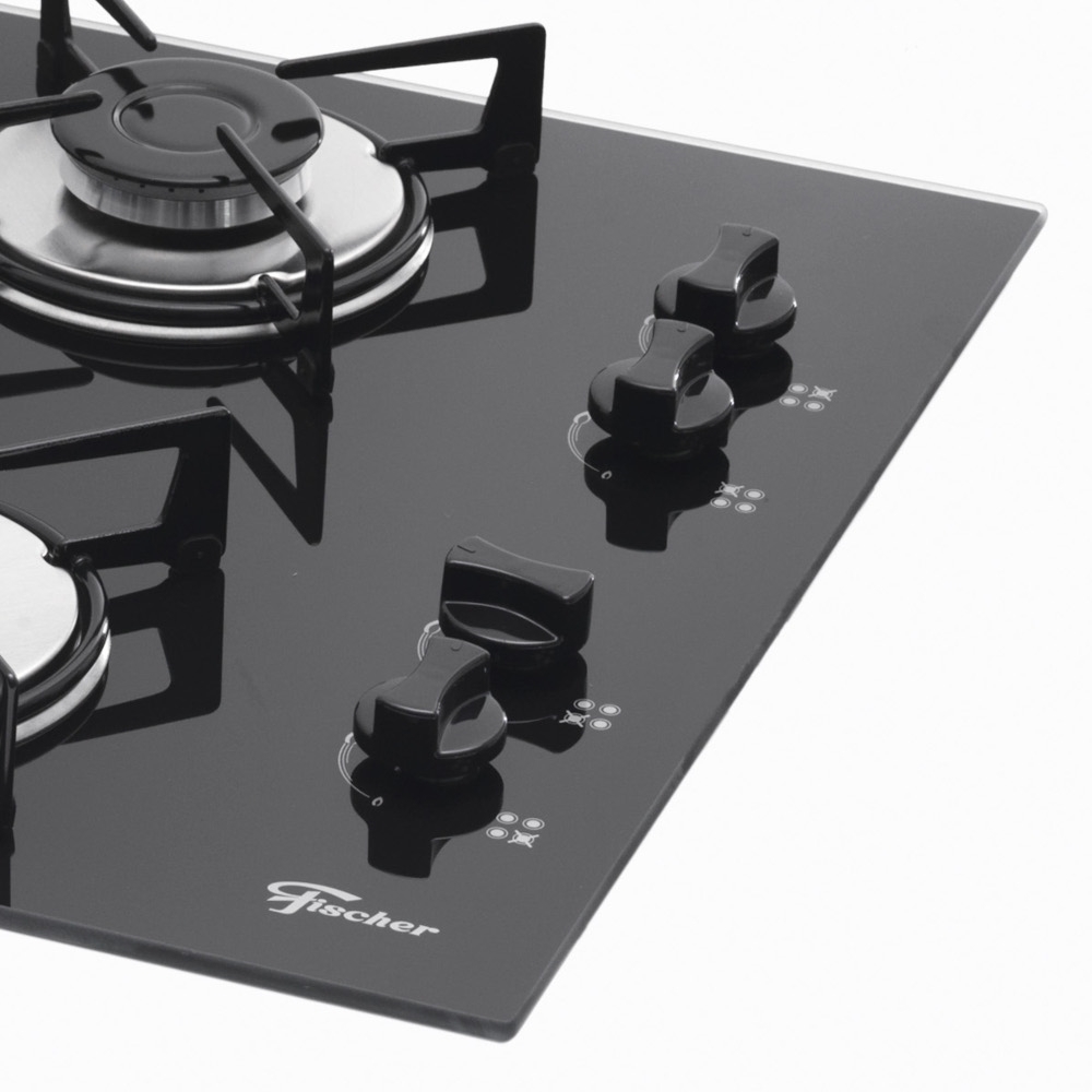 Cooktop 4 Bocas a Gás Fischer 15195713 Preto Bivolt Schumann