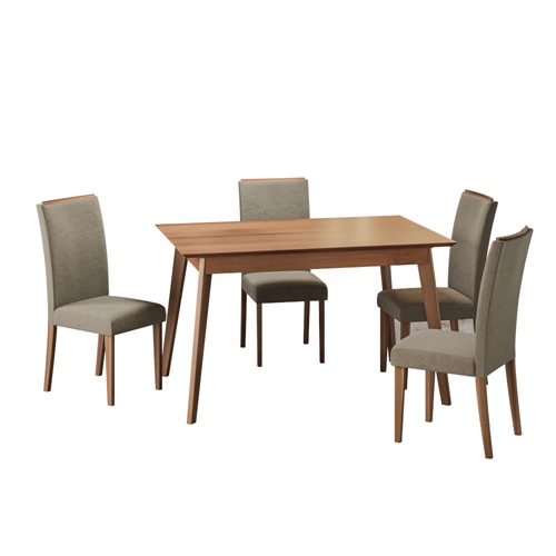 Conjunto Mesa Jantar 6 Cadeiras Topázio Dobuê Imbuia/C