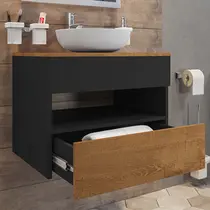 Gabinete para Banheiro Suspenso com Cuba Bechara Bali