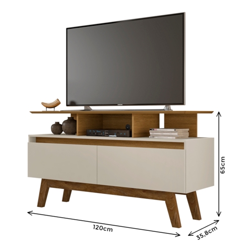 Rack para TV até 50 Polegadas 1,2m Pés em Madeira Maci | Schumann