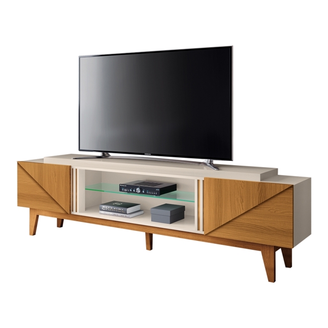 Rack para TV até 70 Polegadas 2m Pés em Madeira Maciça | Schumann
