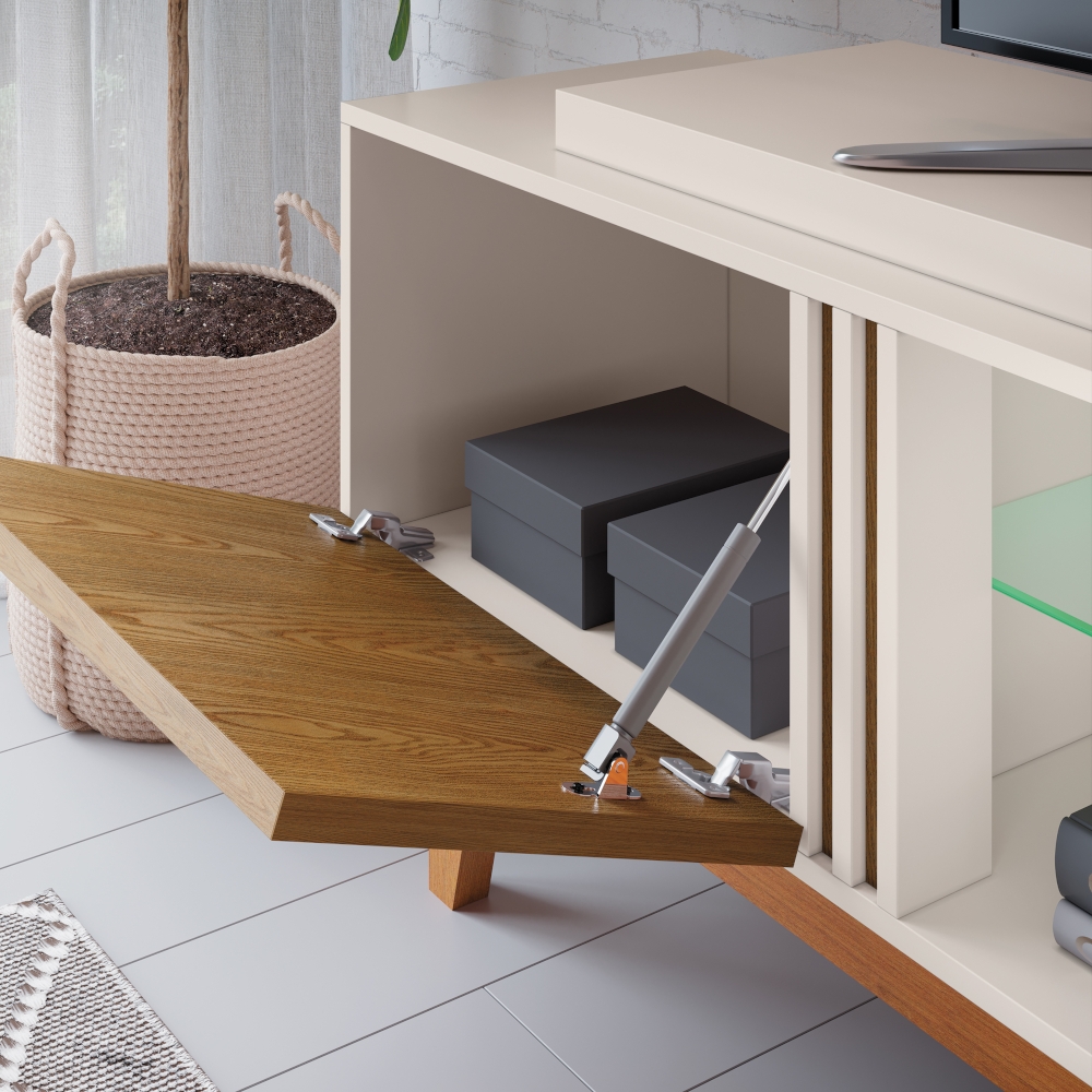 Rack para TV até 70 Polegadas 2m Pés em Madeira Maciça | Schumann