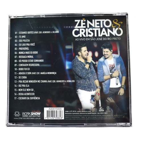 CD- Zé Neto & Cristiano - Ao Vivo Em SJRP | Schumann