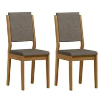 Conjunto de 2 Cadeiras Estofadas em Veludo 100% MDF New Ceval Carol