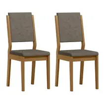 Conjunto de 2 Cadeiras Estofadas em Veludo 100% MDF New Ceval Carol