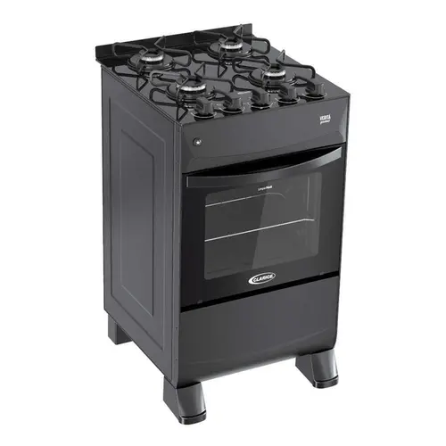 Fogão 4 Bocas Clarice Verita Gourmet com Acendimento Automático e Mesa de Vidro Temperado - Preto Bivolt