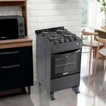 Fogão 4 Bocas Clarice Verita Gourmet com Acendimento Automático e Mesa de Vidro Temperado - Preto Bivolt