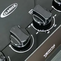 Fogão 5 Bocas Clarice Verita Gourmet com Acendimento Automático e Mesa de Vidro Temperado - Preto Bivolt