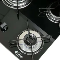 Cooktop 5 Bocas a Gás Clarice Tripla Chama com Mesa em Vidro Temperado Preto – Bivolt