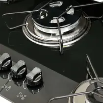 Cooktop 5 Bocas a Gás Clarice Tripla Chama com Mesa em Vidro Temperado Preto – Bivolt