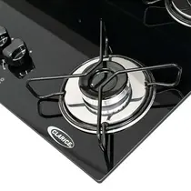 Cooktop 5 Bocas a Gás Clarice Mega Chama com Mesa em Vidro Temperado Preto – Bivolt