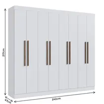 Guarda-Roupa Casal 8 Portas 4 Gavetas 100% MDF Doripel California