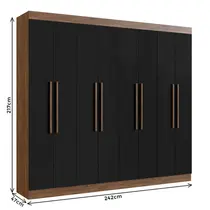 Guarda-Roupa Casal 8 Portas 4 Gavetas 100% MDF Doripel California