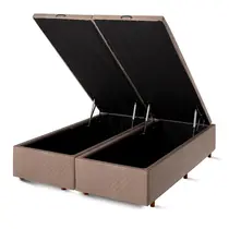Base Baú para Cama Box King Cristalflex Suede 193x203x36cm - Marrom