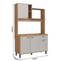 Cozinha Compacta 1,23m 4 Portas e 1 Gaveta Delmarco Fernanda