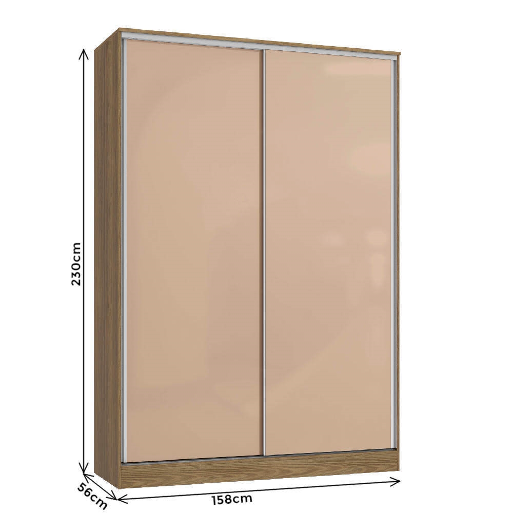 Guarda-Roupa Casal 2 Portas de Correr 2 Gavetas Kappes Multisom