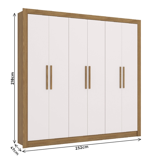 Guarda-Roupa Casal 6 Portas 2 Gavetas Kappesberg M569 Multisom