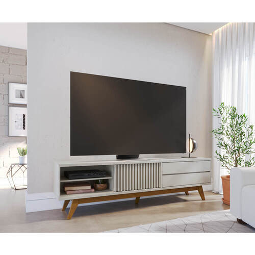 Rack para TV até 75 Polegadas 2m Pés em Madeira Maciça | Schumann