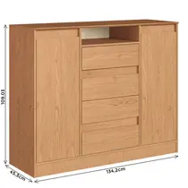 Comoda 4 Gavetas 2 Portas Castro Alba